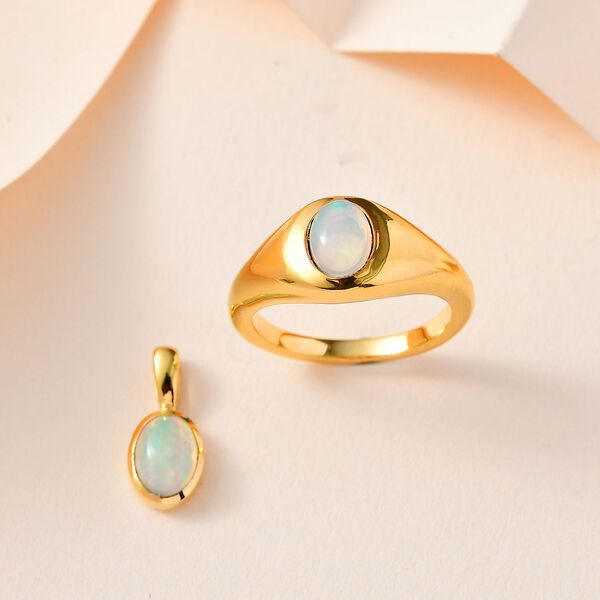 AA nat&uuml;rliches, &auml;thiopisches Welo Opal-Schmuckset - 1,04 ct. image number 2