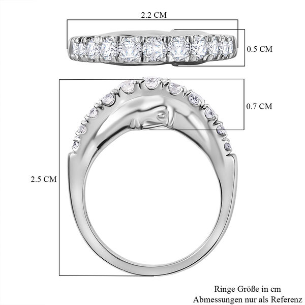 Moissanit Ring 925 Silber rhodiniert (Gr&ouml;&szlig;e 17.00) ca. 0,76 ct image number 7