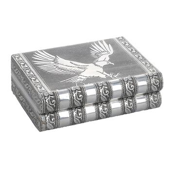 Handgefertigtes, Aluminium-Schmuckk&auml;stchen, silber, Adlerpr&auml;gung
