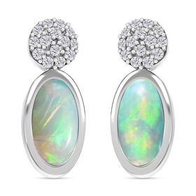 AA Natürliche, äthiopische Welo Opal und Zirkon-Ohrringe - 2,09 ct.
