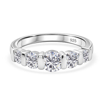 LUSTRO STELLA Hergestellt mit Feinster ZIRKONIA Ring 925 Silber platiniert (Gr&ouml;&szlig;e 16.00) ca. 2,16 ct