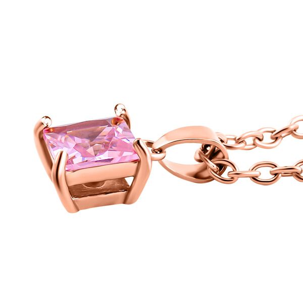 Rosa Zirkonia Schmuckset Reiner Edelstahl IP Rosa Plattierung image number 6