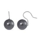 Graue Muschelkernperle Ohrringe, 925 Silber