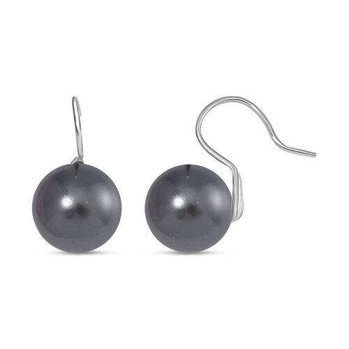 Graue Muschelkernperle Ohrringe, 925 Silber image number 0
