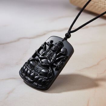 Schwarze Jade Halskette Flexibles cm ca. 115,00 ct.