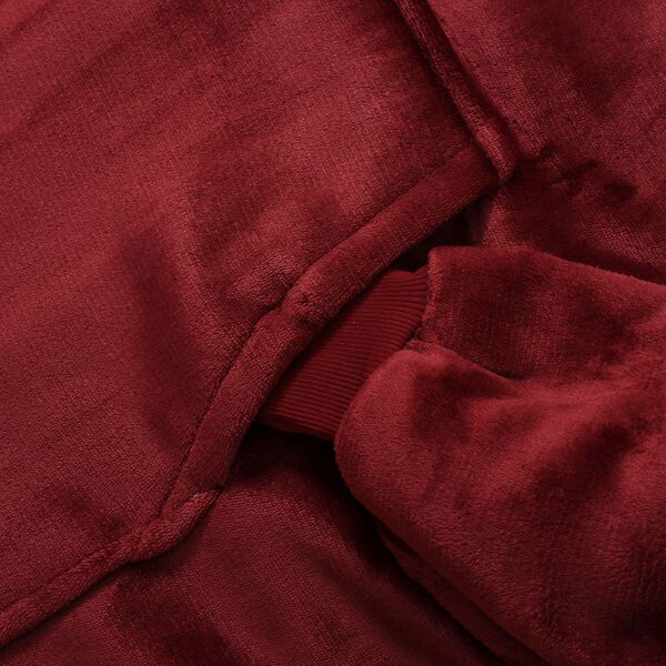 Zweilagiger Kapuzenpullover, Sherpa und Flanell, Burgundy image number 6