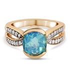 Pfau Triplett Quarz und Zirkon-Ring, 925 Silber Gelbgold Vermeil  ca. 2,99 ct image number 0