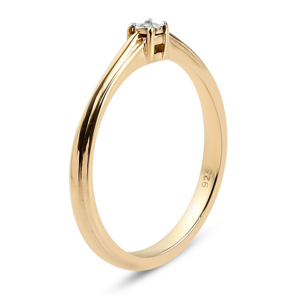 Diamant Ring 925 Silber vergoldet image number 5