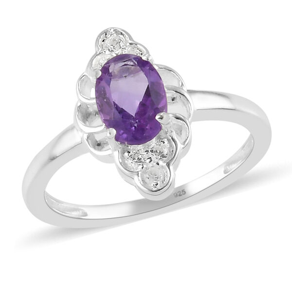 Afrikanischer Amethyst und Zirkon-Ring image number 4
