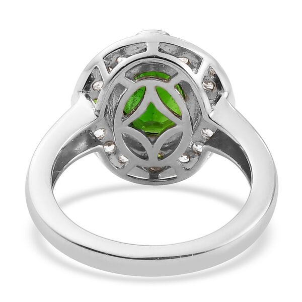 Natürlicher Chromdiopsid und Zirkon Ring 925 Silber Bicolor  ca. 1,76 ct image number 6