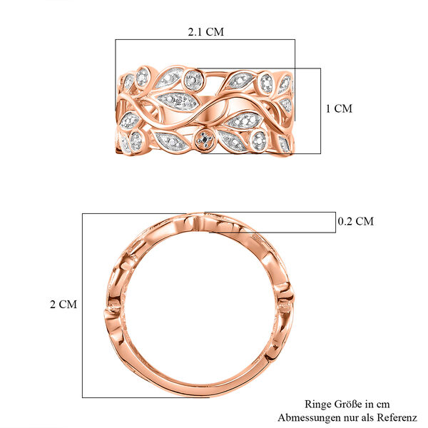 ALLORO ros&eacute;vergoldeter Silberring mit Diamantakzenten image number 7