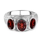 Roter Granat Ring, Messing platiniert (Größe 21.00) ca. 2,63 ct