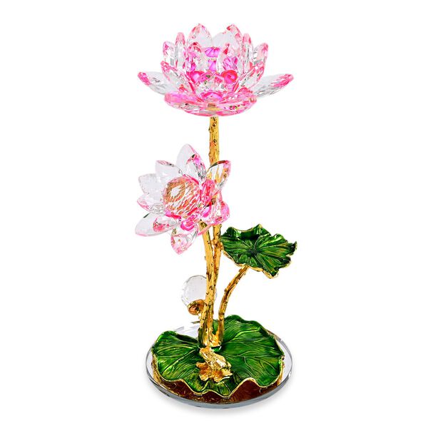 Kristall Lotus Bl&uuml;te, 18 x 7,5 cm, Rosa image number 5