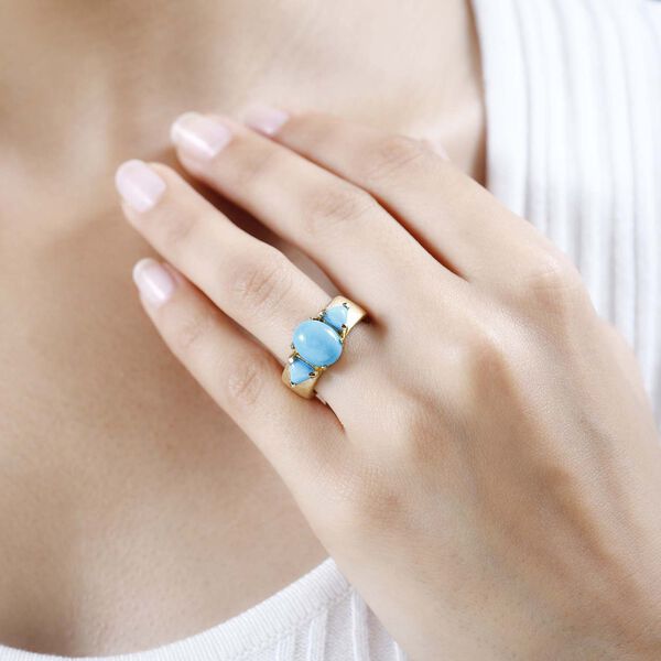 AA amerikanischer Sleeping Beauty Türkis-Ring - 3,37 ct. image number 3