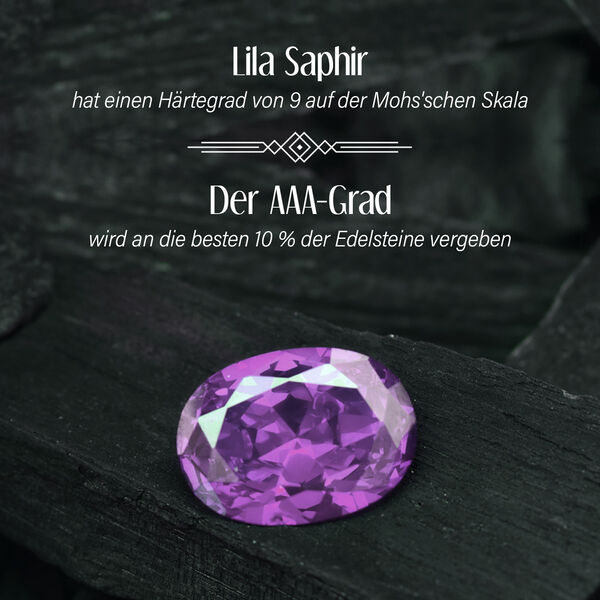 ILIANA zertifiziert und gepr&uuml;ft AAA lila Saphir und SI GH Diamant Ohrringe in 750 Wei&szlig;gold - 2,10 ct. image number 3