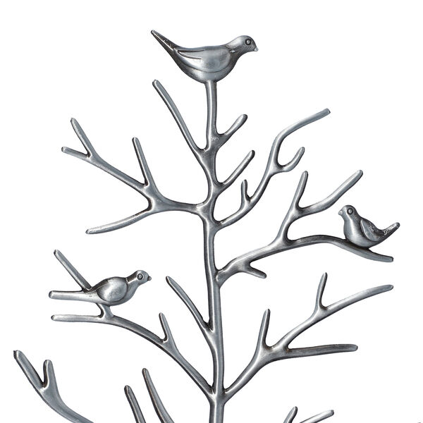 Antiker Vogel Baum Schmuckst&auml;nder, Gr&ouml;&szlig;e 15x30 cm, Silber image number 2