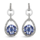 Tansanit Ohrringe 925 Silber platiniert ca. 2,04 ct