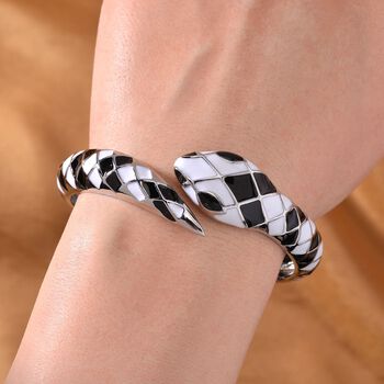 Designer Stil - emaillierter Schlangen Armreif, ca. 18 cm ca. 32,00g