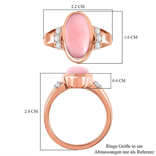 AA rosa Opal und Zirkon Ring - 3 ct. image number 7