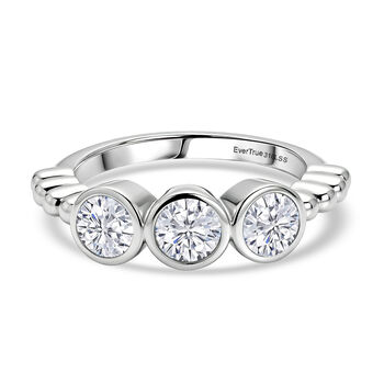 EVER TRUE Moissanit Ring 316L Edelstahl (Gr&ouml;&szlig;e 17.00) ca. 1,39 ct