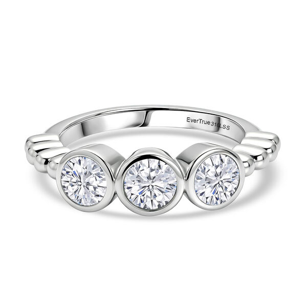 EVER TRUE Moissanit Ring 316L Edelstahl (Gr&ouml;&szlig;e 17.00) ca. 1,39 ct