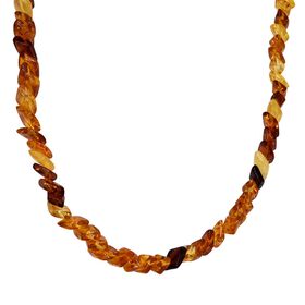 D'Joy Mehrfarbiger Bernstein Halskette ca. 50 cm 925 Silber vergoldet