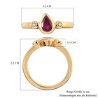 Fissure gefüllt Rubin und Zirkon Ring 925 Silber vergoldet  ca. 1,24 ct image number 6
