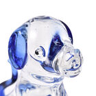 Dekorative Kristallglas Hunde-Figur auf quadratischem Ständer, 12x6x15 cm, Blau image number 4