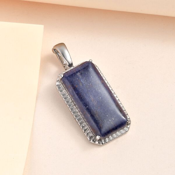 Blauer Aventurin Anhänger  Edelstahl ca. 22.29 ct image number 2