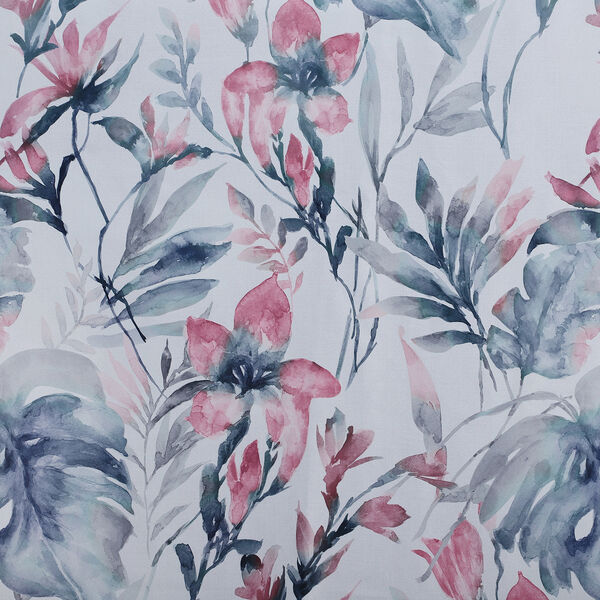 2er-Set - Verdunkelungsvorh&auml;nge mit 8 Metallringen, Blumenmuster, Aquarell image number 2