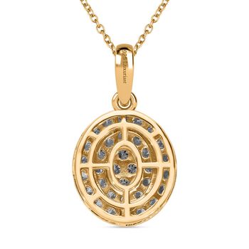 LUXURIANT DIAMOND - Lab Grown Diamant SI-GH SGL zertifiziert Schmuckset 925 Silber Gelbgold Vermeil ca. 1,00 ct.