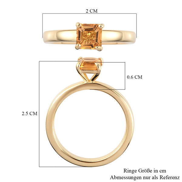Citrin Solit&auml;r-Ring, 925 Silber vergoldet  ca. 0,68 ct image number 7