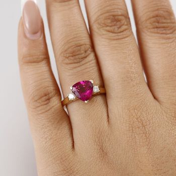 LUXURIANT AAA Labor Bixbit und Labor Diamant Ring in 417 Gold - 3,45 ct.