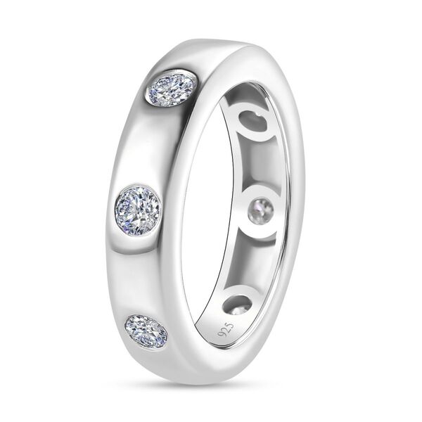 Moissanit Ring, 925 Silber rhodiniert, ca. 0,83 ct. image number 7