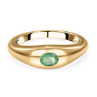 AA Äthiopischer Smaragd-Ring, 925 Silber Gelbgold Vermeil (Größe 21.00) ca. 0.33 ct