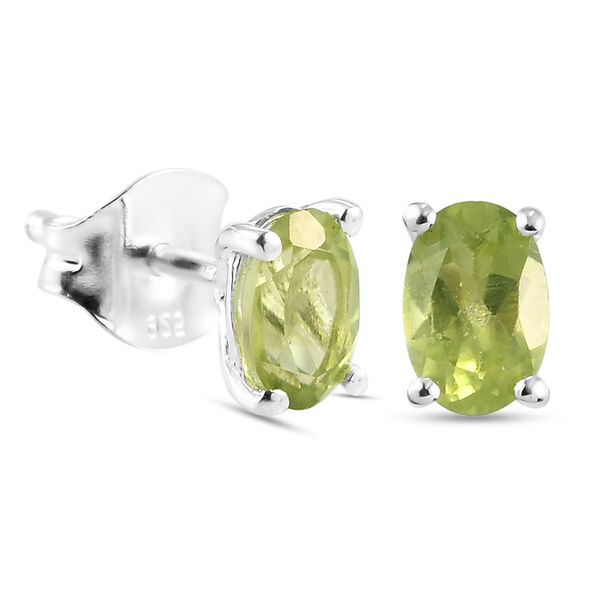 2er- Set, natürliche Peridot-Ohrstecker und Anhänger, 925 Silber ca. 1,94 ct image number 6