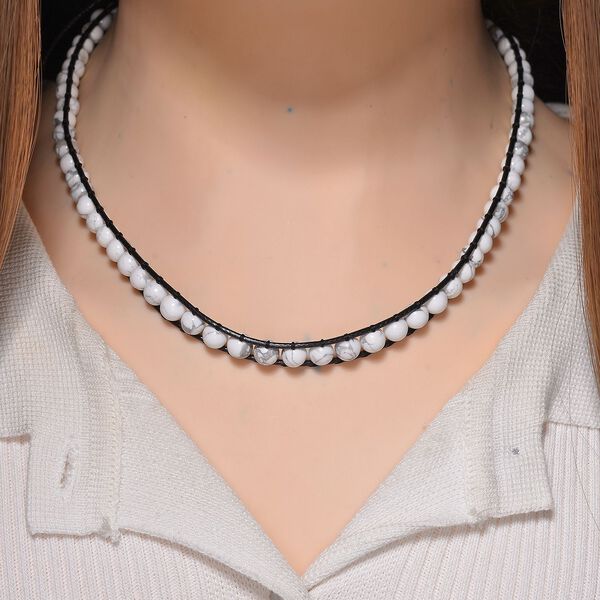 Flexible wei&szlig;e Howlith Halskette - 80 ct. image number 2