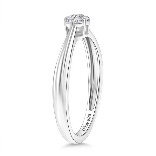 D'Joy Wei&szlig;er Diamant Ring 925 Silber rhodiniert (Gr&ouml;&szlig;e 20.00) ca. 0,10 ct image number 5