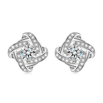 Wei&szlig;er Zirkonia Ohrstecker, rhodiniert ca. 0.50 ct