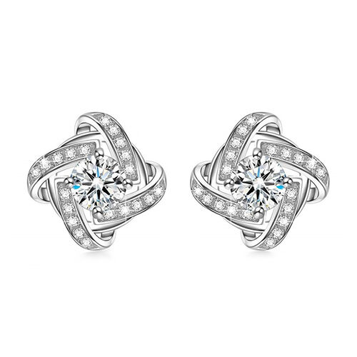 Weißer Zirkonia Ohrstecker, rhodiniert ca. 0.50 ct image number 0