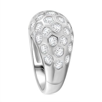 Zirkonia Ring im Honigwabe-Design