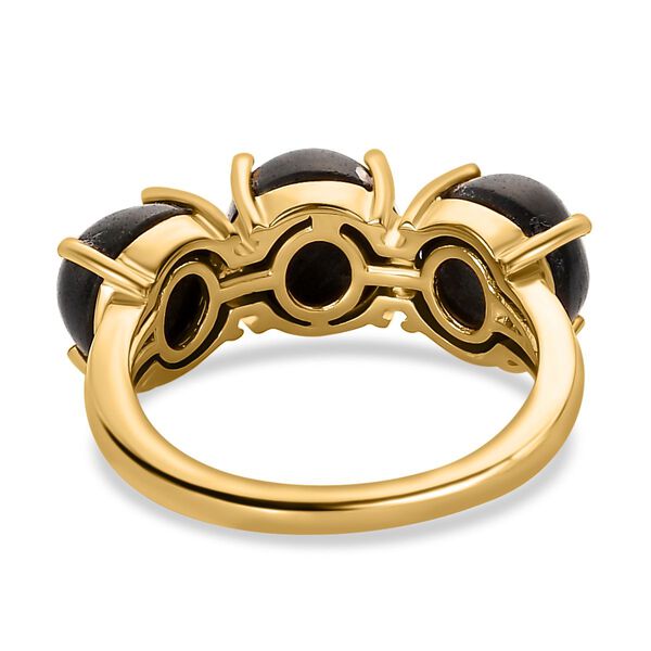 Schwarz Stern Diopsid Ring, 925 Silber vergoldet, (Gr&ouml;&szlig;e 19.00) ca. 8.48 ct image number 6