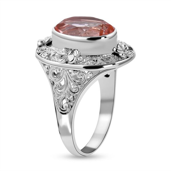 Royal Bali Kollektion - Rosa Morganit Triplette Quarz Ring, 925 Silber (Größe 16.00) ca. 6.00 ct image number 3
