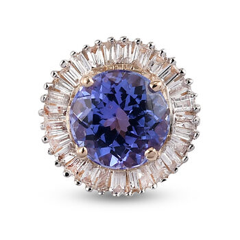 AA Tansanit und Diamant Halo-Anh&auml;nger, 375 Gelbgold ca. 0.97 ct