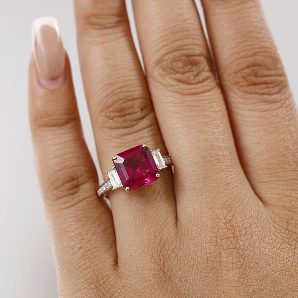 LUXURIANT DIAMOND - AAA Lab Grown Bixbit, Lab Grown Diamant AGI zertifiziert und geprüft Ring 417 Gold (Größe 20.00) ca. 4.59 ct image number 2