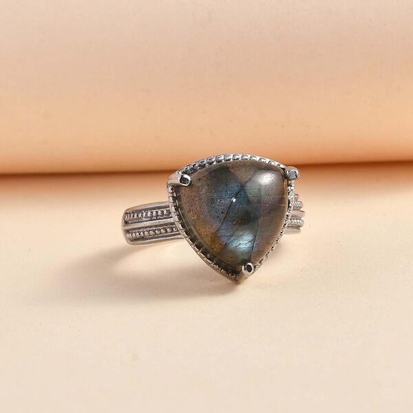 Labradorit Ring Edelstahl (Größe 21.00) ca. 6,98 ct image number 2