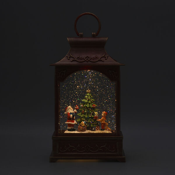 Weihnachts-Laterne mit Schnee und LED, Gr&ouml;&szlig;e 16,7x9x28,6 cm, Rot, Weihnachtsmann&nbsp; image number 2