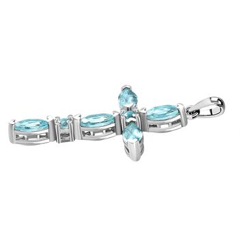 Paraiba-Apatit Anh&auml;nger 925 Silber platiniert ca. 1.24 ct