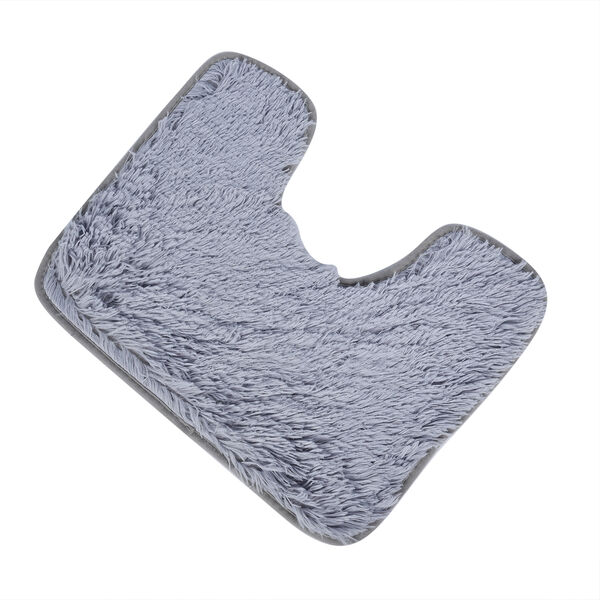 3er-Set Bad-Kollektion, extra weicher Duschvorleger 50x80 cm, WC-Vorleger 40x50 cm, WC-Deckel, Grau image number 5