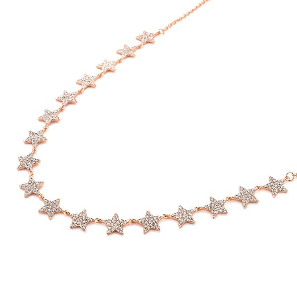 Weiße Kristall-Halskette in Roségoldton - 20 ct. image number 3